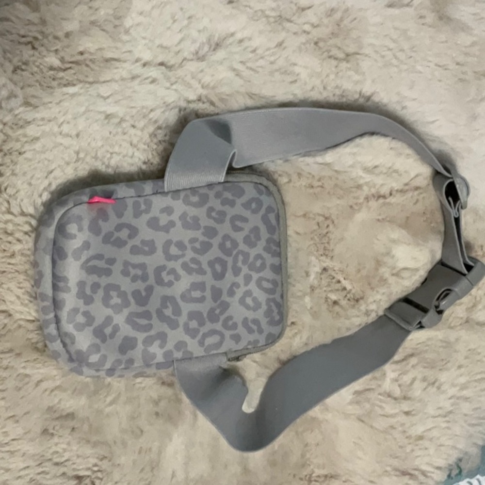 Gray leopard My tagalongs Mini cross body/ fanny pack.